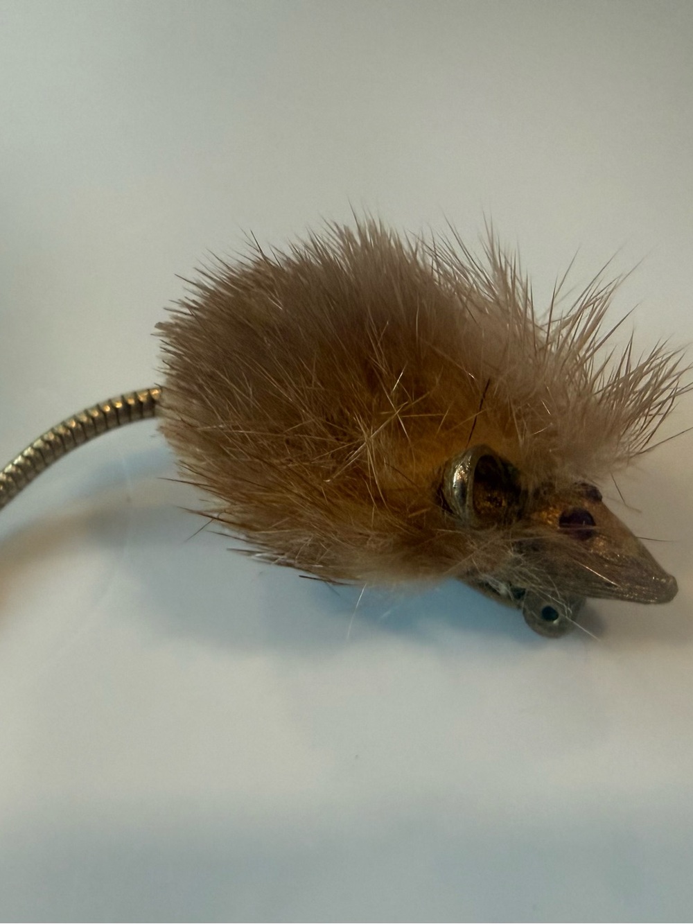 VINTAGE MOUSE BROOCH WITH REAL MINK FUR